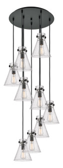 Downtown Urban Nine Light Pendant in Matte Black (405|1194101PSBKG4118SDY)