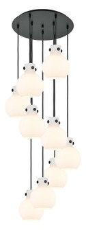 Newton Nine Light Pendant in Matte Black (405|1194101PSBKG4108WH)