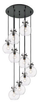 Downtown Urban Seven Light Pendant in Matte Black (405|1194101PSBKG4108CL)