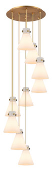 Downtown Urban Eight Light Pendant in Brushed Brass (405|1194101PSBBG4118WH)