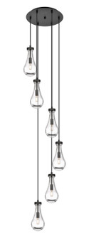 Downtown Urban Six Light Pendant in Matte Black (405|1164511PBKG4515CL)