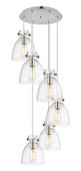Downtown Urban Six Light Pendant in Polished Nickel (405|1164101PSPNG4128CL)