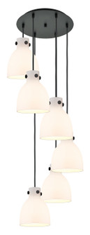 Downtown Urban Six Light Pendant in Matte Black (405|1164101PSBKG4128WH)