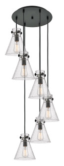 Downtown Urban Six Light Pendant in Matte Black (405|1164101PSBKG4118SDY)