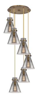 Downtown Urban Six Light Pendant in Brushed Brass (405|1164101PSBBG4118SM)