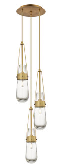 Downtown Urban Three Light Pendant in Brushed Brass (405|1134521PBBG4524CL)