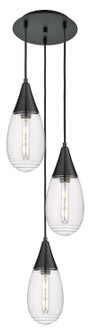 Downtown Urban Three Light Pendant in Matte Black (405|1134501PBKG4506SCL)