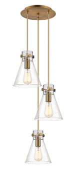 Downtown Urban Three Light Pendant in Brushed Brass (405|1134101PSBBG4118SDY)