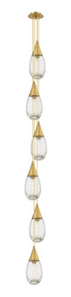 Downtown Urban Six Light Pendant in Brushed Brass (405|1064501PBBG4506CL)