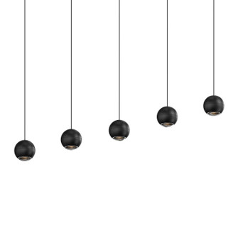 Hemisphere Five Light Linear Pendant in Textured Black (69|750897)