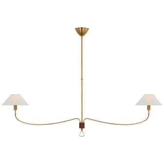 Griffin LED Chandelier in Hand-Rubbed Antique Brass and Saddle Leather (268|AL5010HABSDLL)