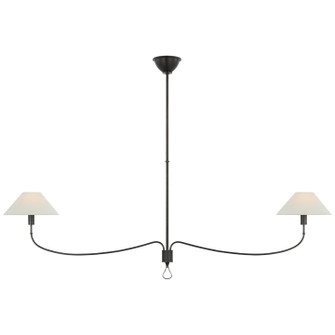 Griffin LED Chandelier in Bronze and Chocolate Leather (268|AL5010BZCHCL)