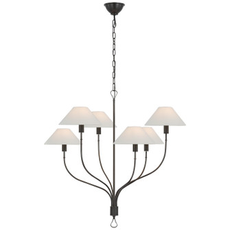 Griffin LED Chandelier in Bronze and Chocolate Leather (268|AL5002BZCHCL)