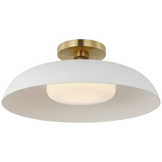 Cyrus LED Flush Mount in Hand-Rubbed Antique Brass and White (268|AL4040HABWHTWG)