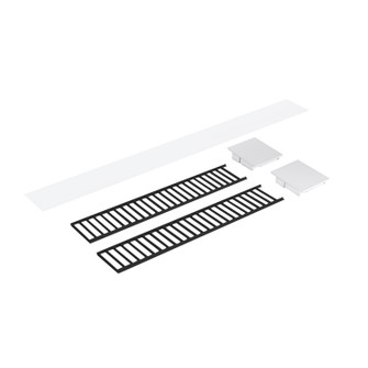 LED Linear Louver Accessory Set in Black / White End Caps (167|NLUD4LOUVBW)