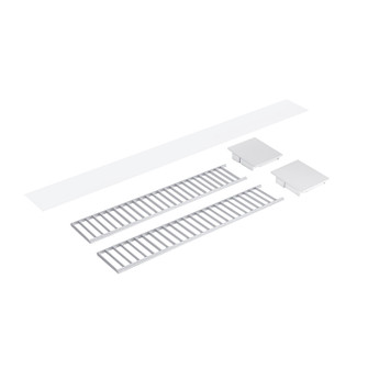 LED Linear Louver Accessory Set in Aluminum / White End Caps (167|NLUD2LOUVAW)