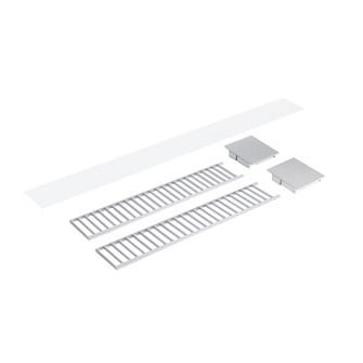 LED Linear Louver Accessory Set in Aluminum / Aluminum End Caps (167|NLUD2LOUVAA)