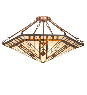 Sonoma Three Light Semi-Flushmount in Antique Copper (57|260940)