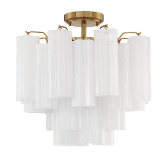 Addis Four Light Semi Flush Mount in Aged Brass (60|ADD300AGWHCEILING)