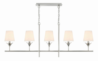 Broche Five Light Chandelier in Antique Silver (60|537SA)