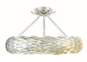 Broche Six Light Semi Flush Mount in Antique Silver (60|536SACEILING)
