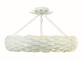 Broche Six Light Semi Flush Mount in Matte White (60|536MTCEILING)