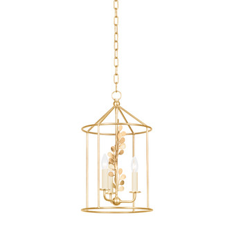 Adrienne Three Light Lantern in Vintage Gold Leaf (67|F1812VGL)