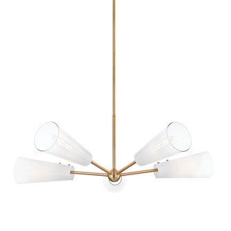 Camarillo Five Light Chandelier in Patina Brass (67|F1645PBR)