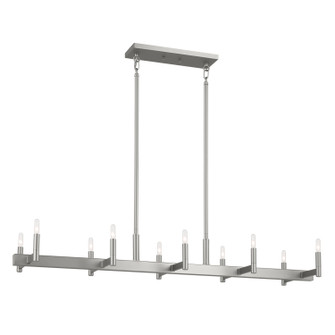 Erzo Ten Light Linear Chandelier in Satin Nickel (12|52614SN)