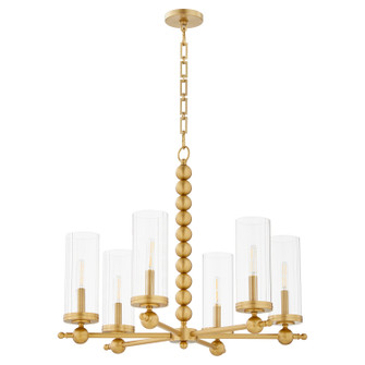 Lee Boulevard Six Light Chandelier in Aged Brass (19|660680)