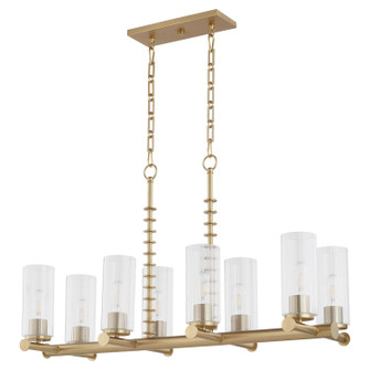Mercier Eight Light Linear Chandelier in Aged Brass (19|651880)