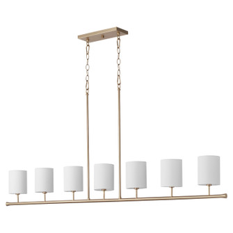 Harmony Seven Light Linear Chandelier in Aged Brass (19|647780)