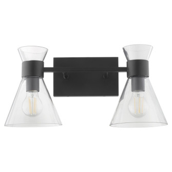 Beldar Two Light Vanity in Matte Black|Clear Glass (19|51192259)