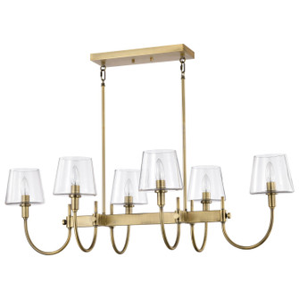 Brookside Six Light Island Pendant in Vintage Brass (72|607887)