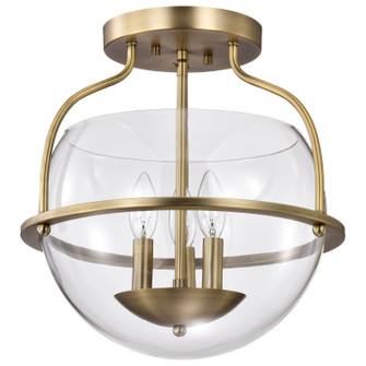 Amado Three Light Semi Flush Mount in Vintage Brass (72|607821)