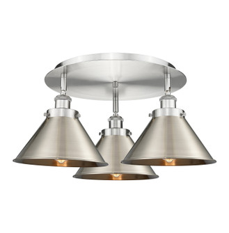 Downtown Urban Three Light Flush Mount in Satin Nickel (405|9163CSNM10SN)