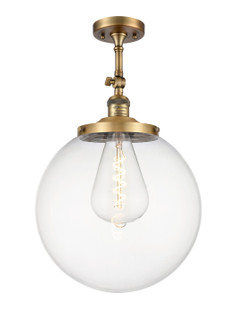 Franklin Restoration One Light Semi-Flush Mount in Brushed Brass (405|201FBBG20214)