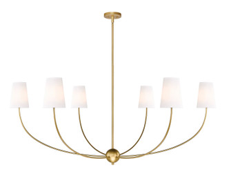 Shannon Six Light Chandelier in Rubbed Brass (224|304062RB)