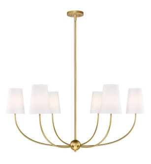 Shannon Six Light Chandelier in Rubbed Brass (224|304042RB)