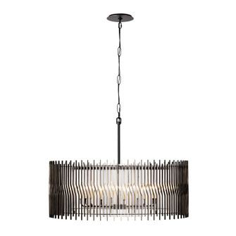 Park Row Ten Light Pendant in Matte Black/French Gold (137|393P10MBFG)