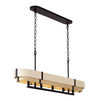 Blonde Moment Five Light Linear Pendant in Matte Black/Honey/Medium Oak (137|389N05MBHN)