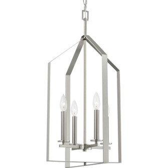 Vertex Four Light Foyer Pendant in Brushed Nickel (54|P500432009)