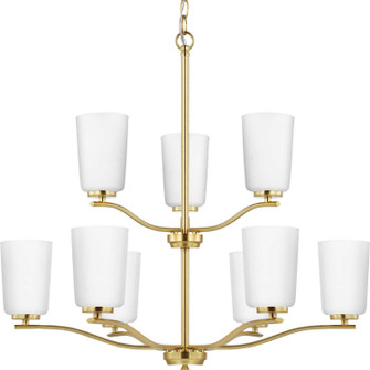 Adley Nine Light Chandelier in Satin Brass (54|P400351012)