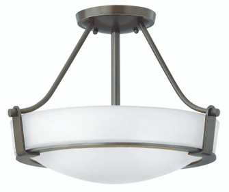 Hathaway LED Semi-Flush Mount in Olde Bronze with Etched White glass (13|3220OBWHLED)