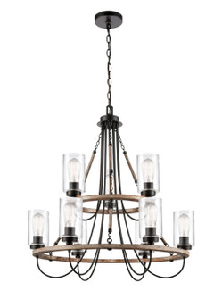 Nine Light Chandelier in Matte Black (405|4429CRBKCL)