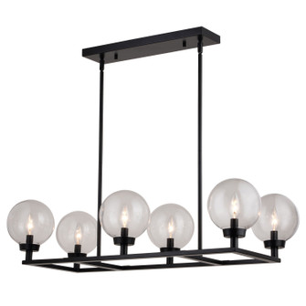 Lander Six Light Linear Chandelier in Matte Black (63|H0278)