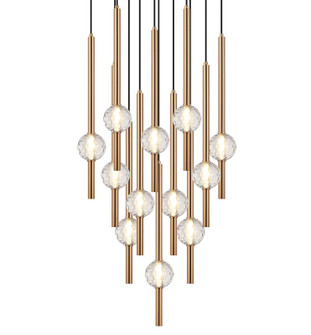 Windchimer 12 Light Chandelier in Aged Gold Brass (423|C68912AG)