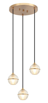 MISTY Three Light Pendant in Aged Gold Brass (423|C33103AG)