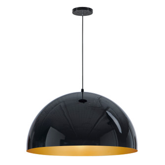 Hemisphere LED Pendant in Gloss Black / Gold (86|E24906GBGLD)