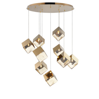 Ice Cube LED Pendant in French Gold (86|E2468926FG)